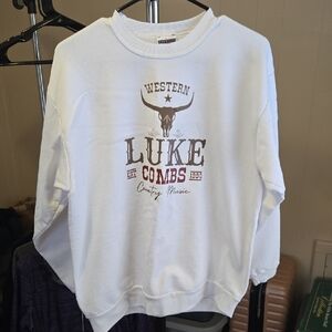 Jerzees White Western Sweatshirt